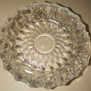 Vintage Lead Crystal Cut 7-8" Ashtray 70's, Heavy, Excellent Condition
